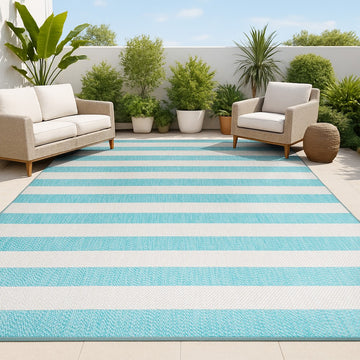 Negril Two-tone Wide Stripe Indoor/outdoor Area Rug